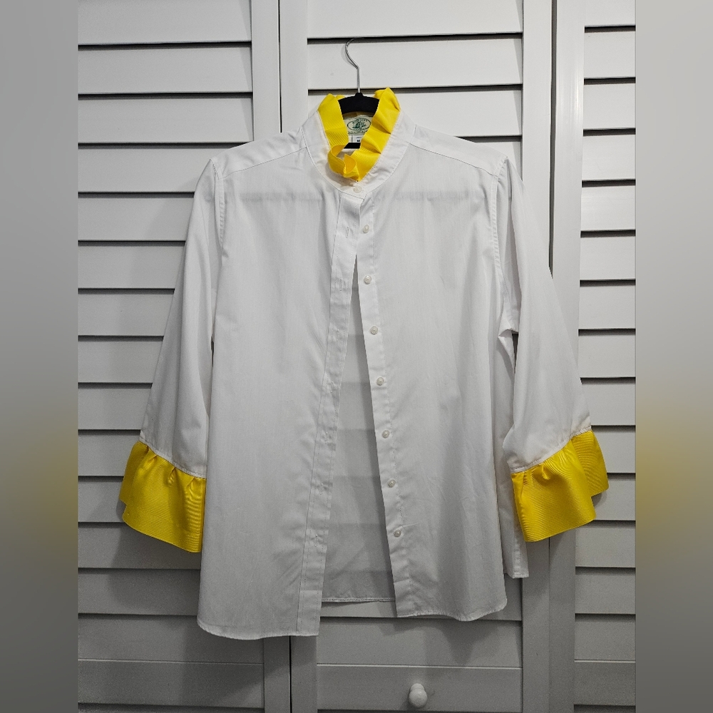 NWOT Mc Culley's White Shirt with Yellow Accents M